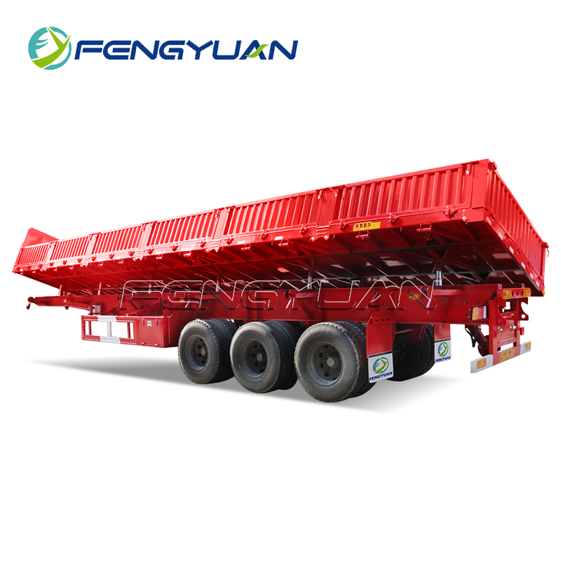 square shape side tipper semi trailer