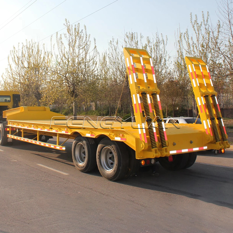 2 Axles Lowbed Semi Trailer