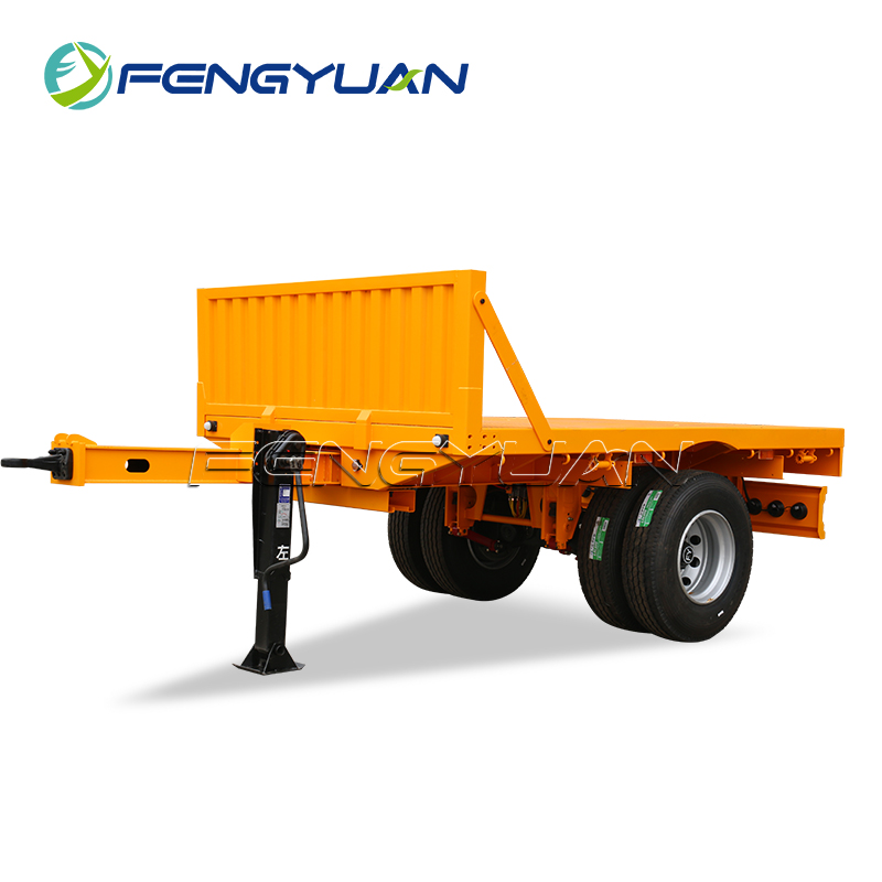 1 axle flatbed semi trailer